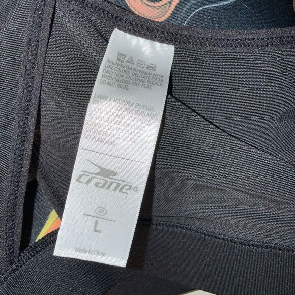 CRANE Black and Multicolor Women's Sports Bra built in pads Large - Picture 5 of 5